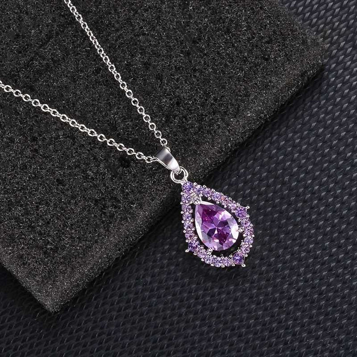 Nadine | Amethyst Halskette und Ohrringe