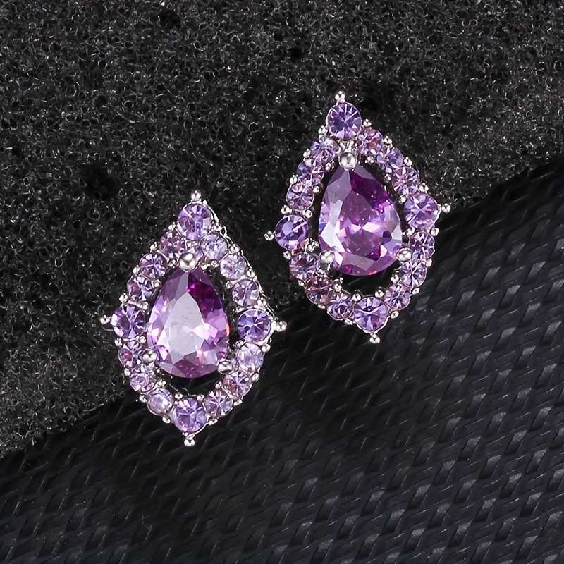 Nadine | Amethyst Halskette und Ohrringe