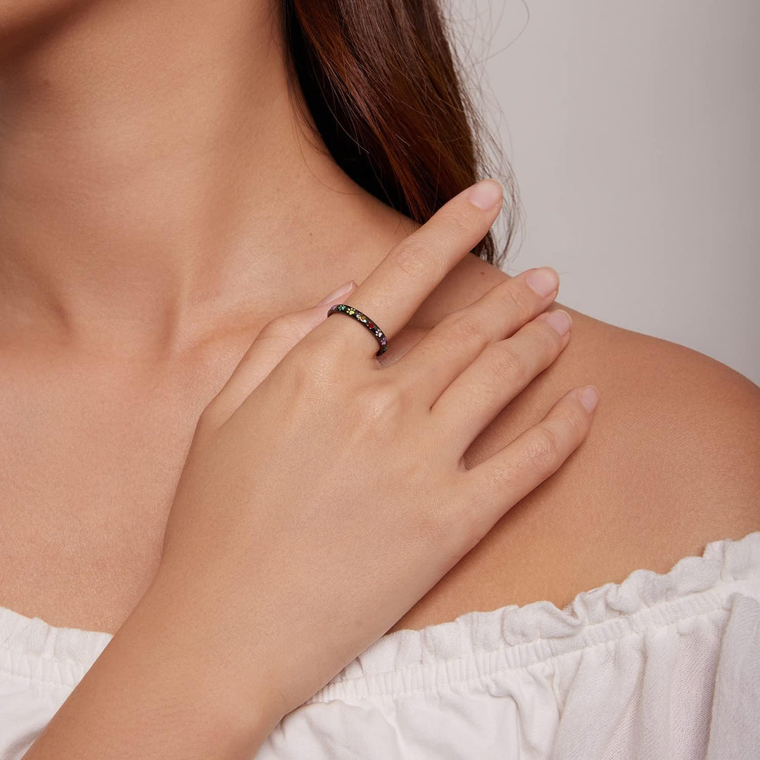 Sterling Silberring mit Pfotenabdruck.