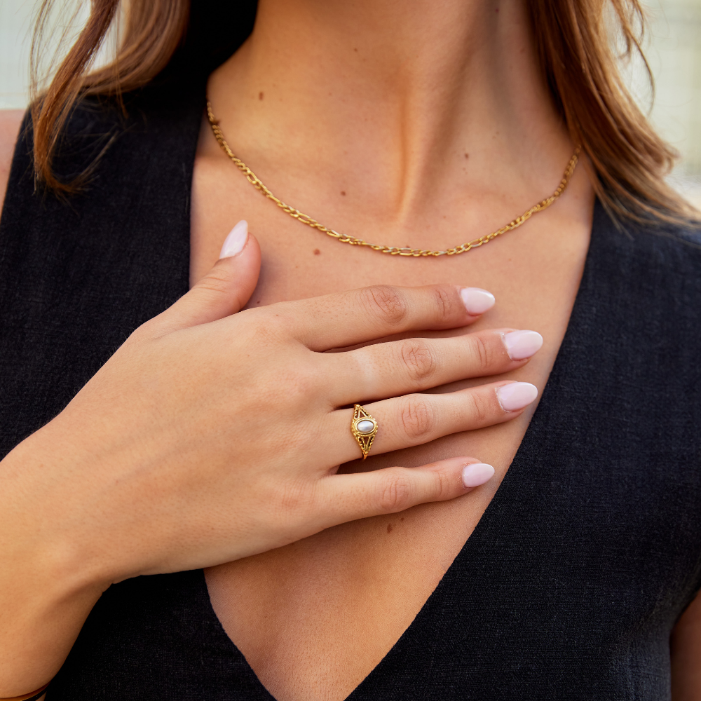 Königlich – Vintage-Perlenring