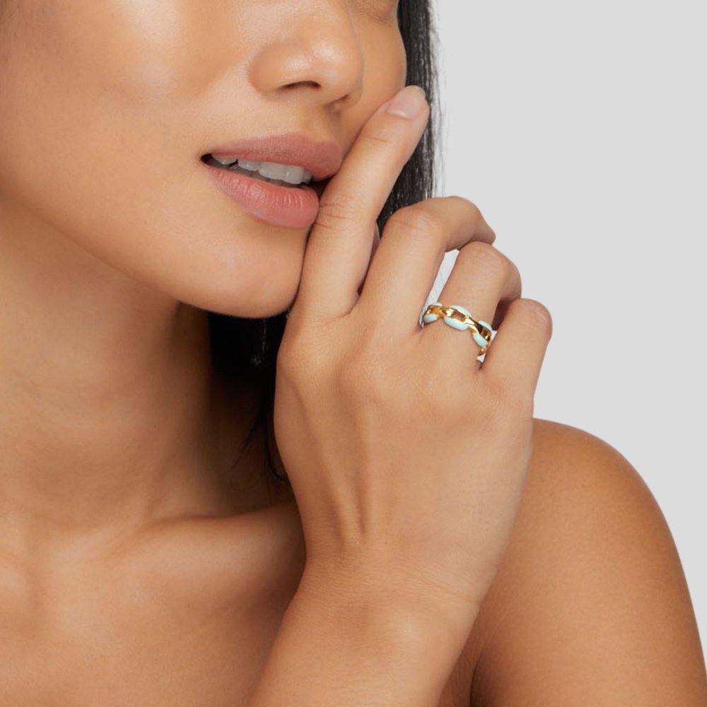 Blauer Reya-Kettenring