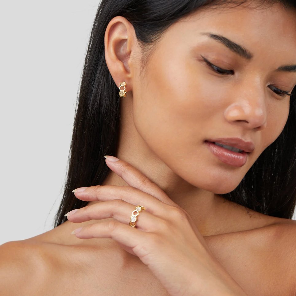 Bei - Gold- und Kristallring