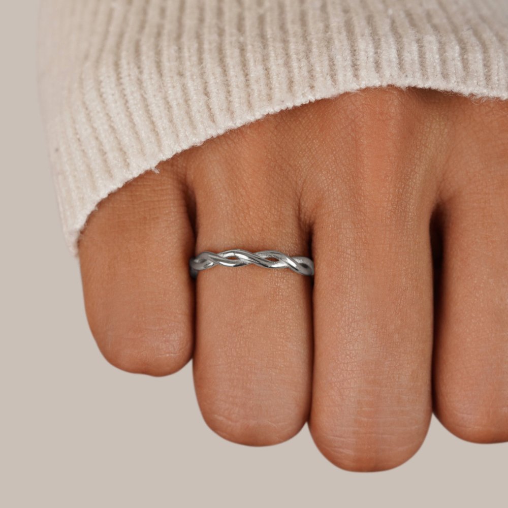 Infinity 18K Silber drehbarer Ring